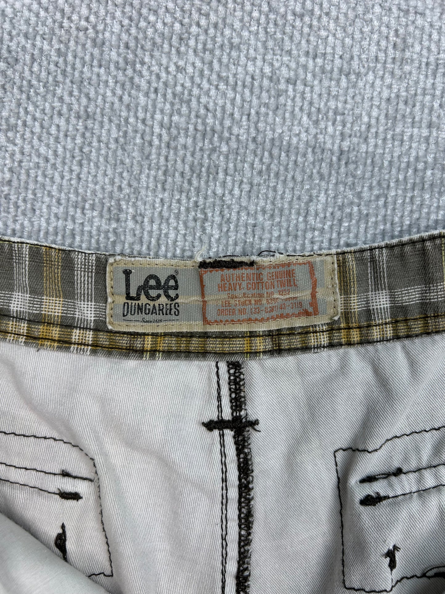 Y2K Plaid Baggy Cargo Shorts 34”