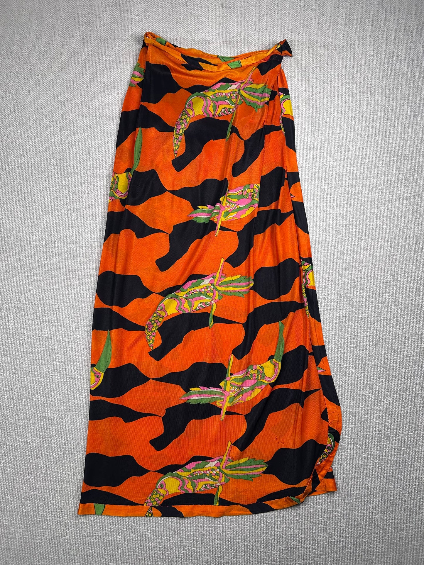 70's Parrot Wrap Skirt 25"