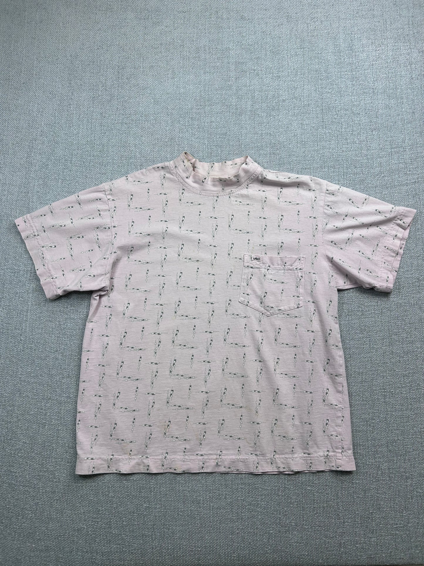 90's Pink Patterned Pocket Tee