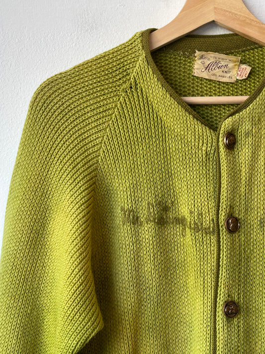 60's Green Knit Cardigan