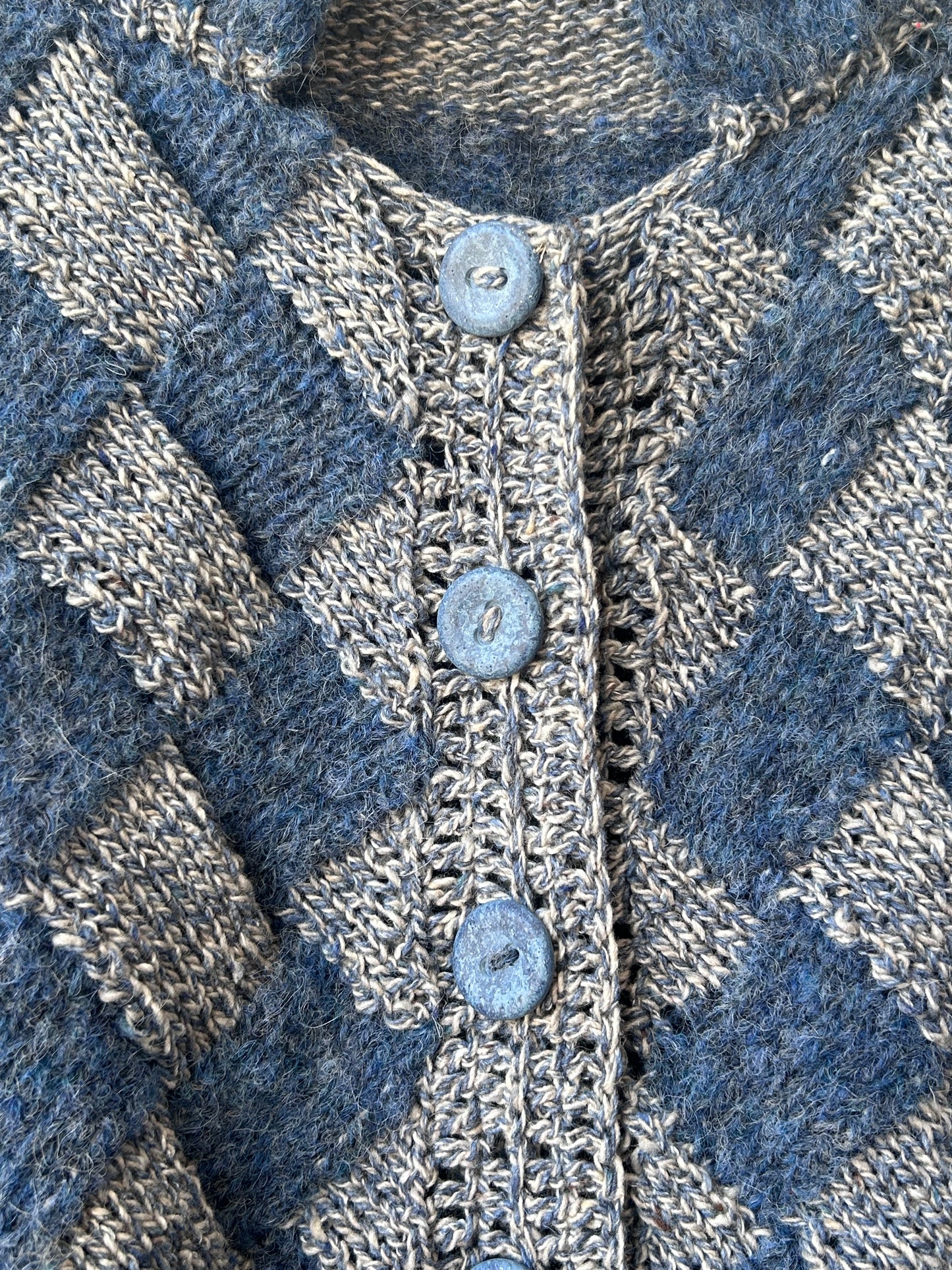 Handmade Blue Knit Cardigan