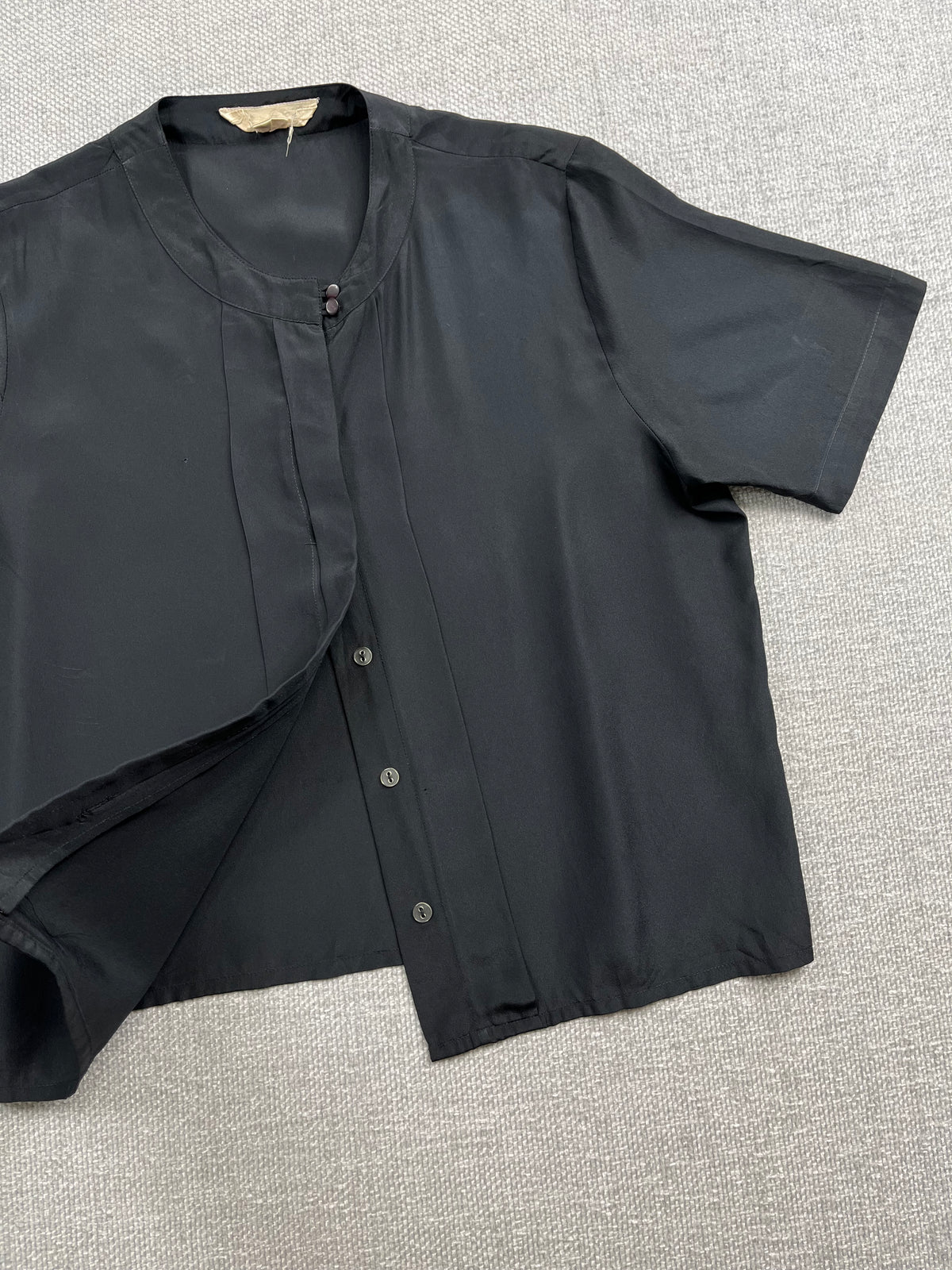 Y2K Black Silk Blouse