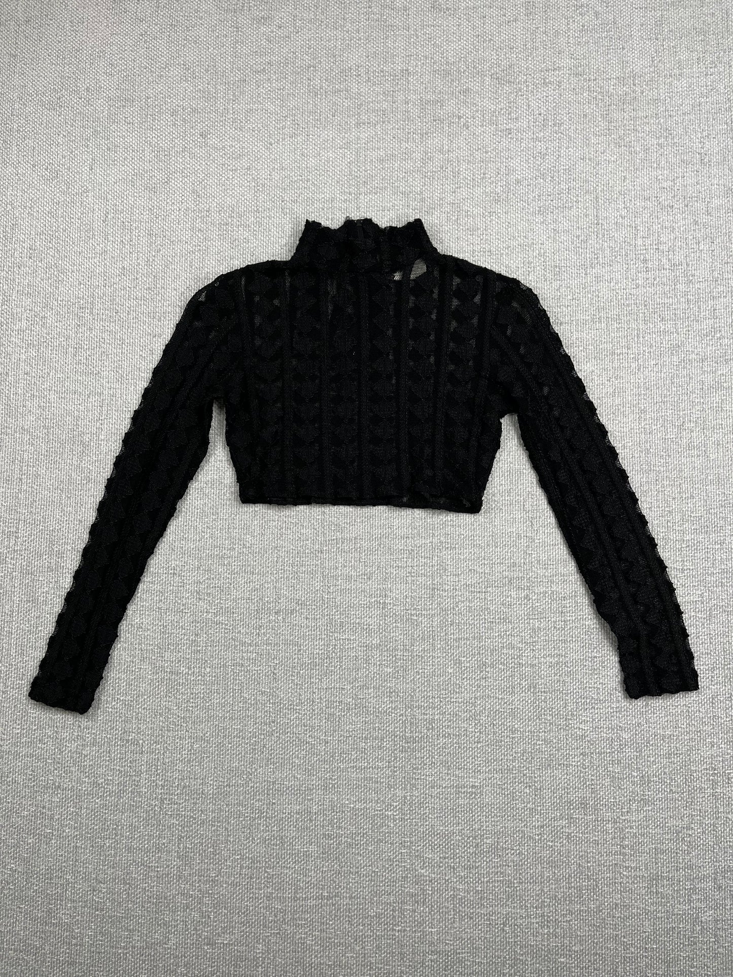 90's Mesh Cropped Turtle Neck Top