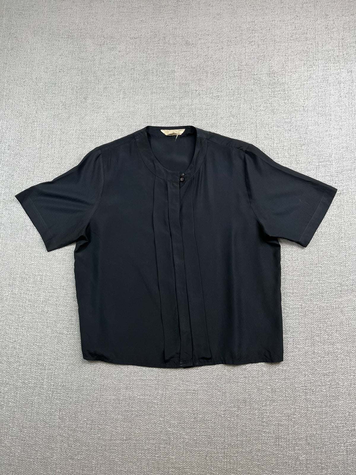 Y2K Black Silk Blouse