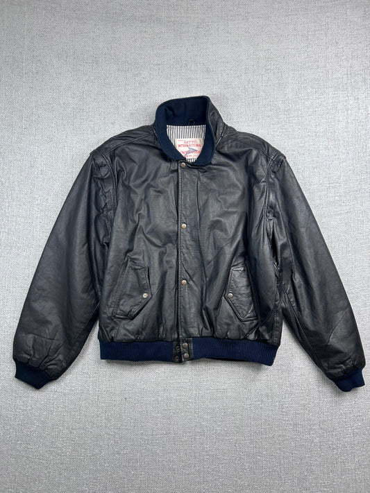 90's Hard Rock Dallas Leather Bomber Jacket
