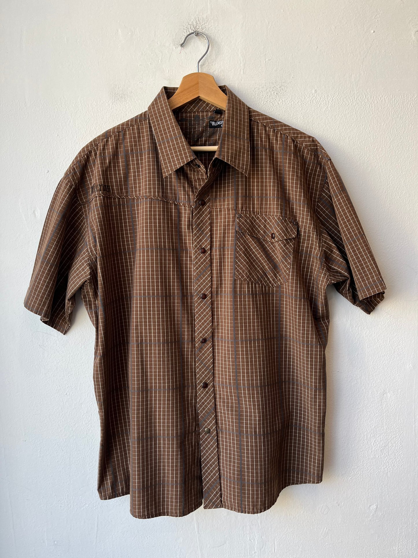 Y2K Brown Button Down Shirt