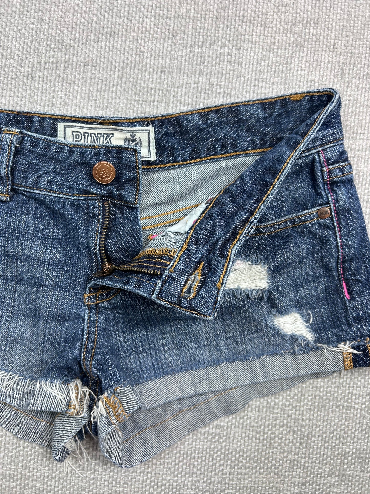 Y2K Denim Mini Shorts 28"