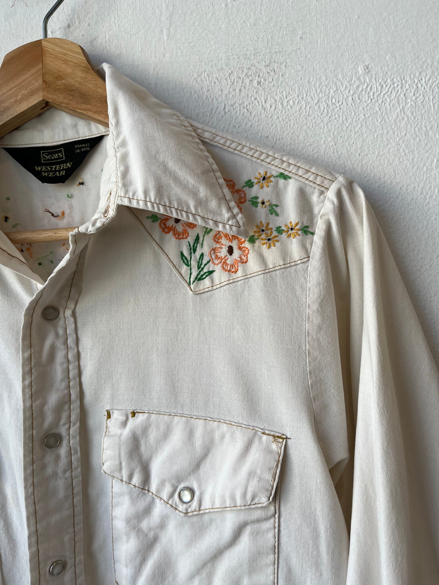 70's Embroidered Pearl Snap Shirt