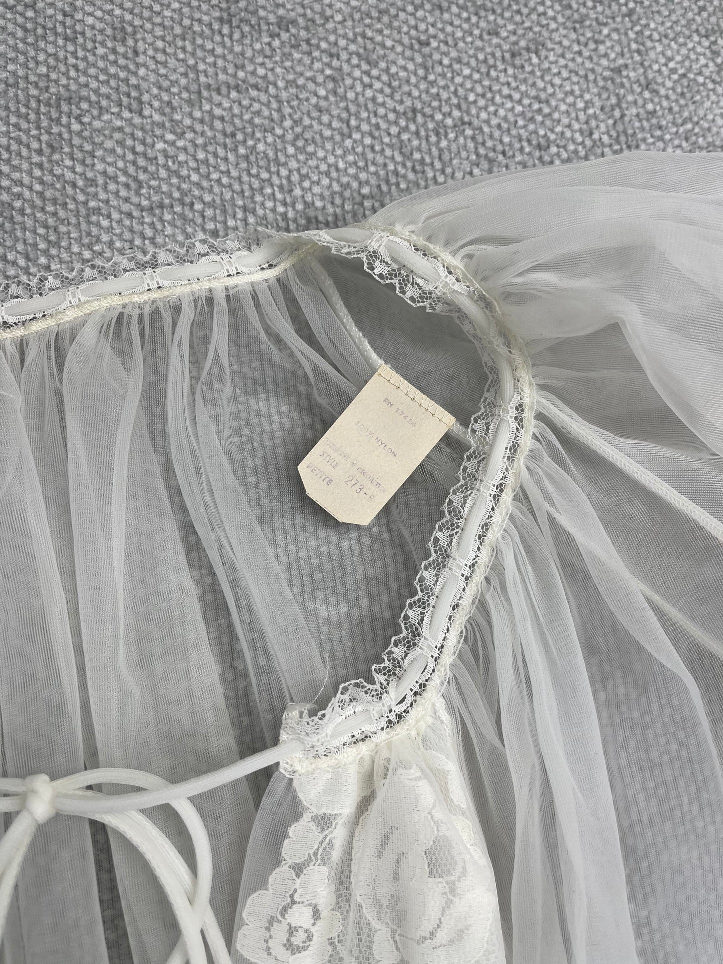 70's White Sheer Night Gown