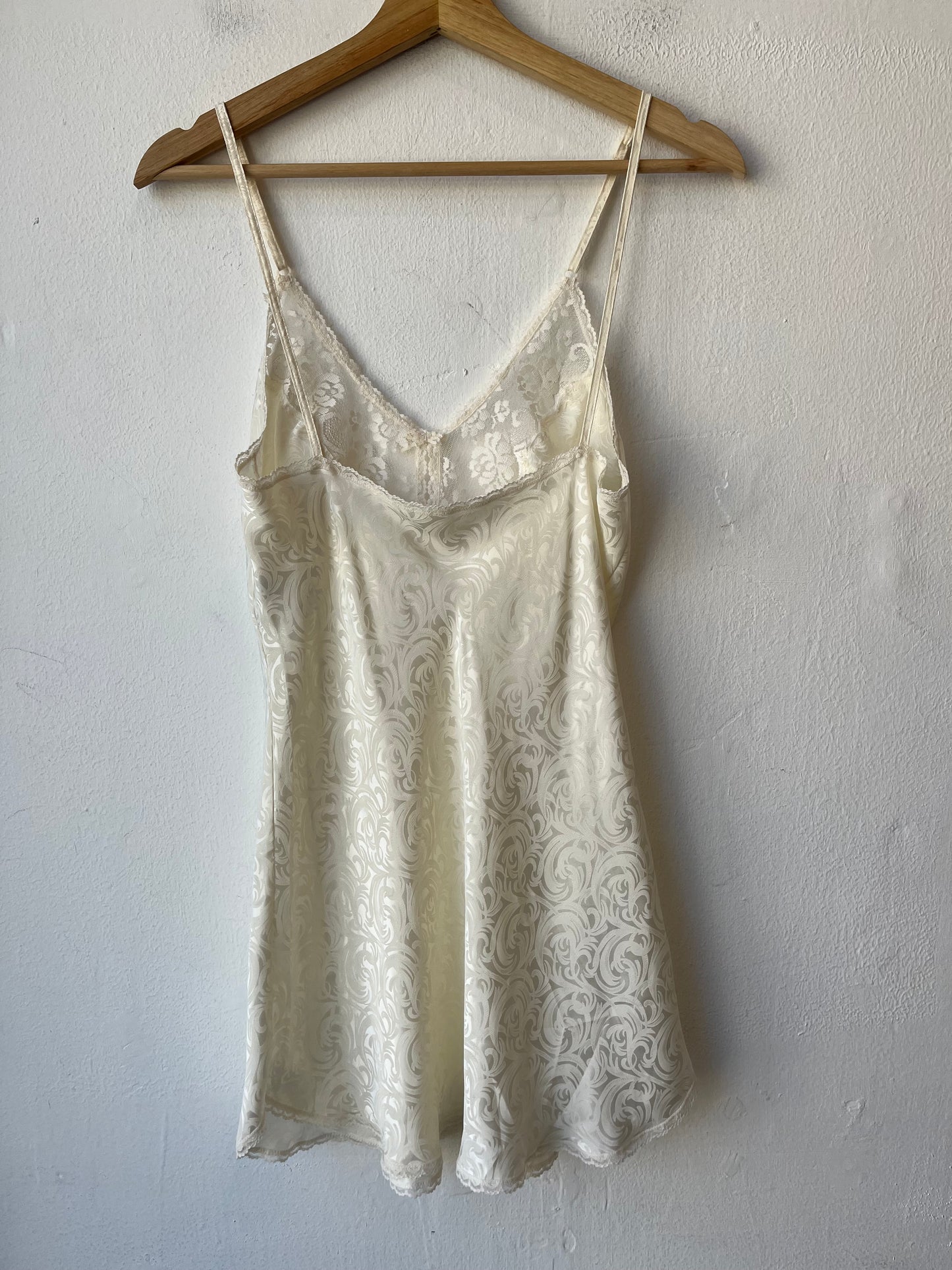 90's White Lace Slip Dress