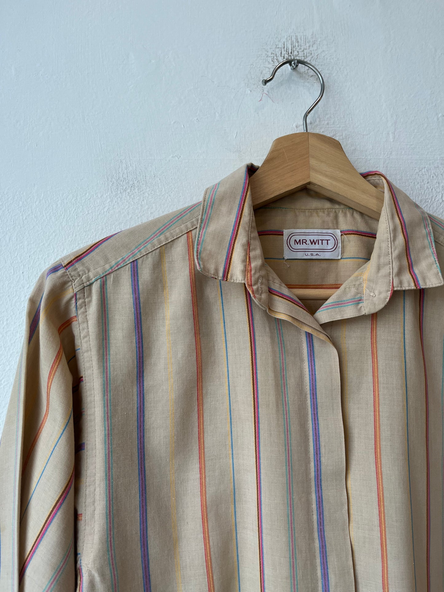 80's Striped Button Down Shirt