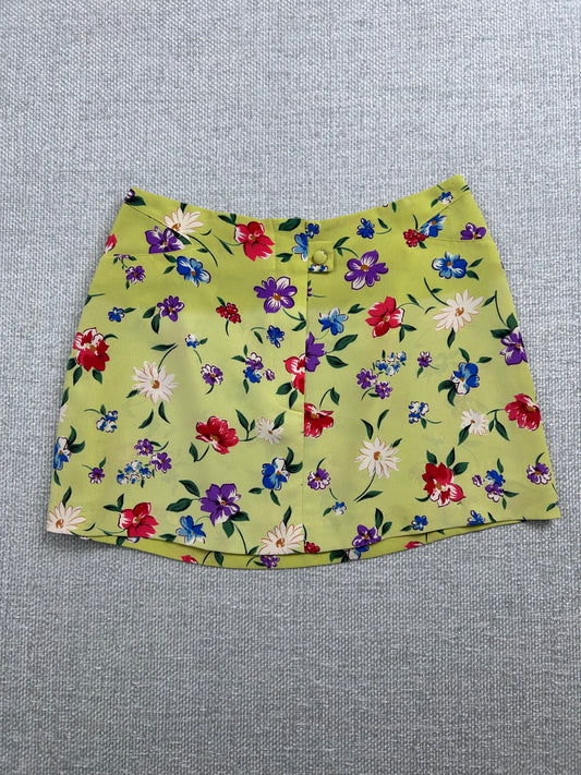 90's Floral Mini Skirt 26"