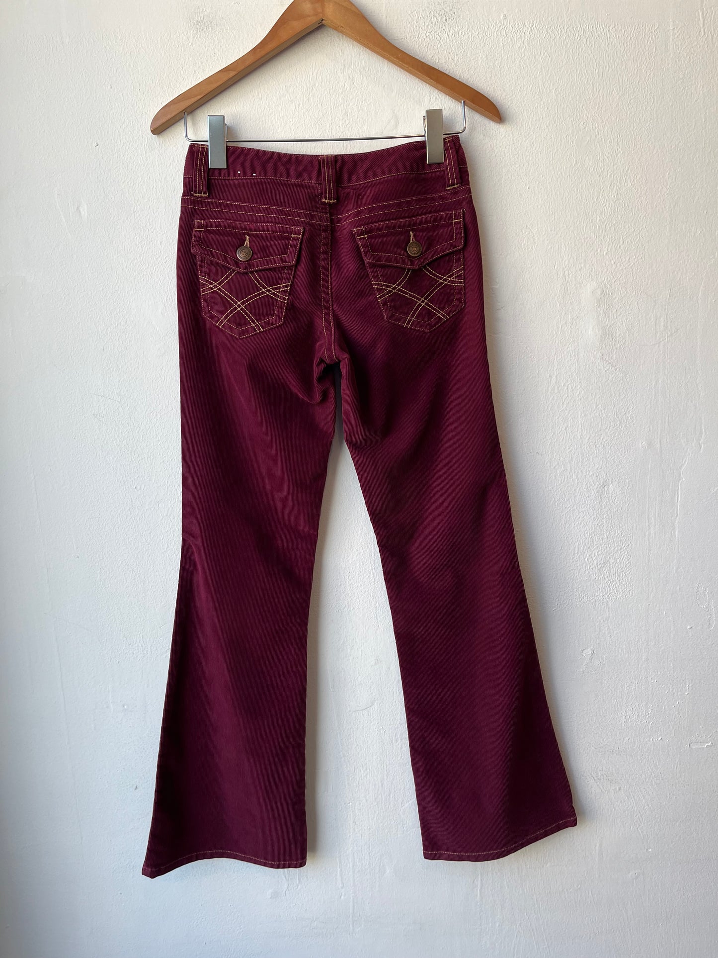 Y2K Low Rise Corduroy Flare Pants 27"