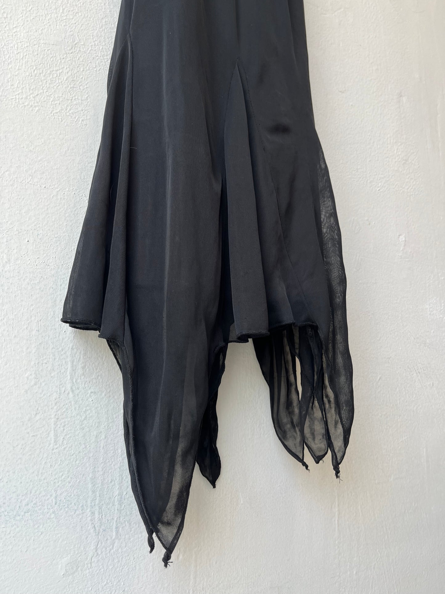 Y2K Asymmetrical Black Dress