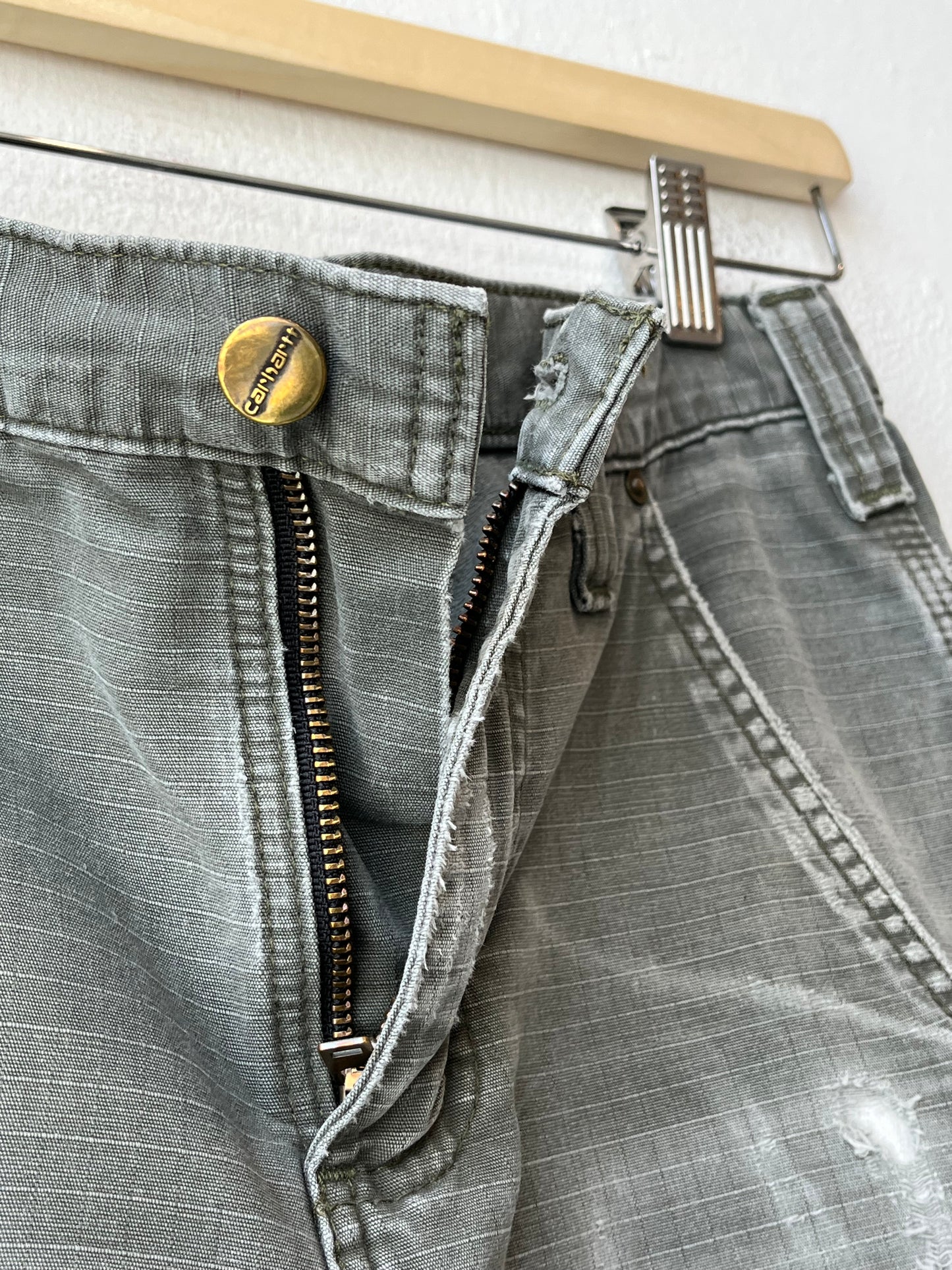 Y2K Green Carhartt Distressed Shorts 30"