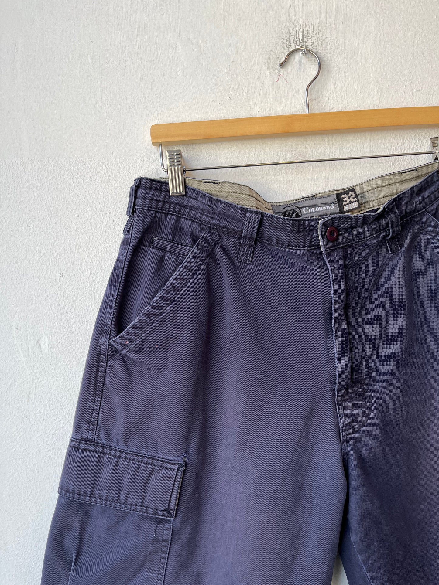 Y2K Navy Cargo Shorts 34"