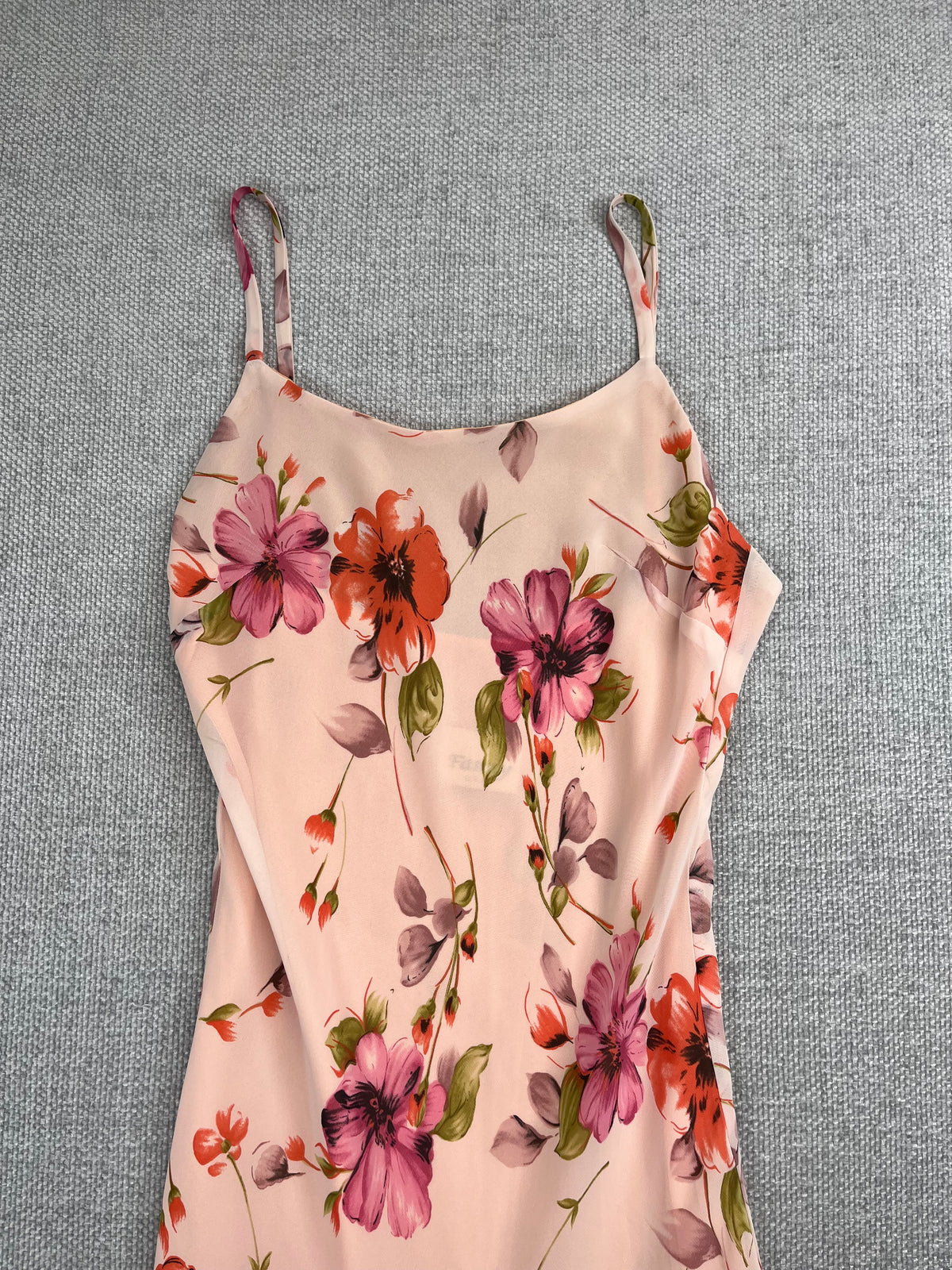 90's Asymmetrical Pink Floral Dress
