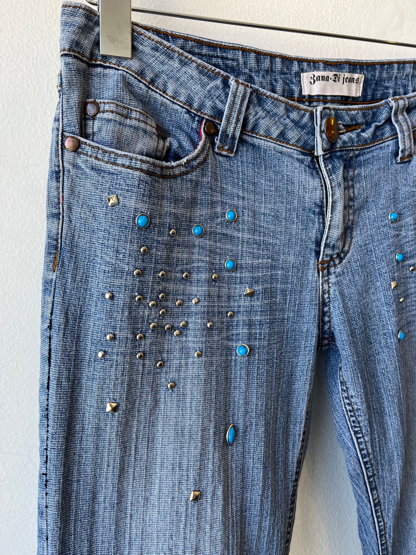 Y2K Low Rise Studded Jeans 30”