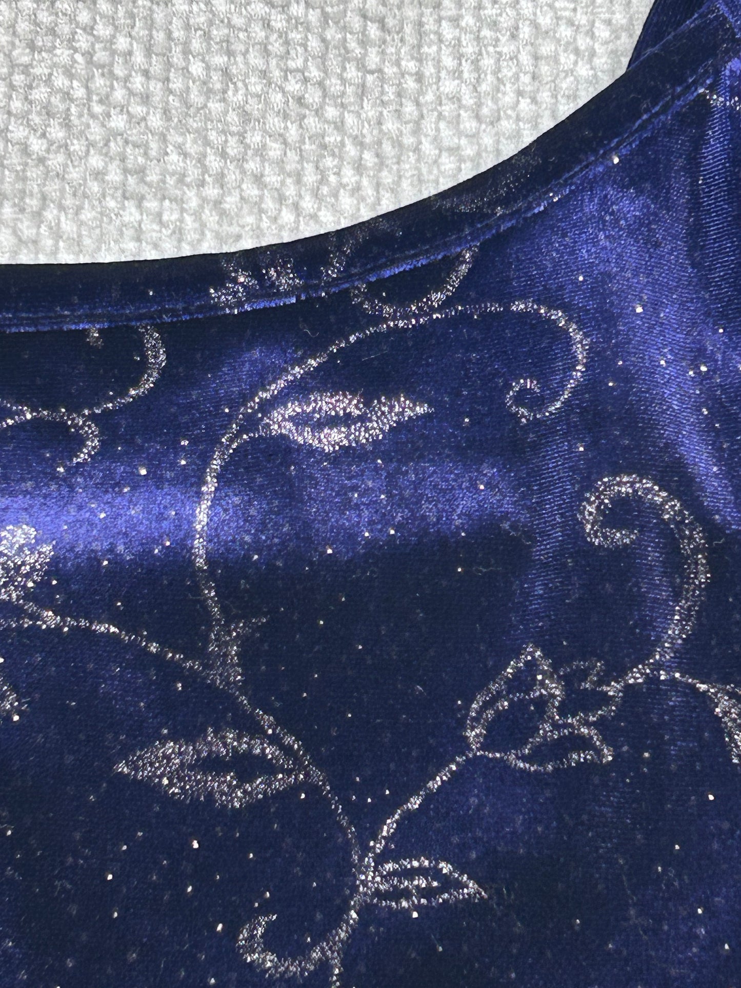 90's Blue Sparkly Velour Dress