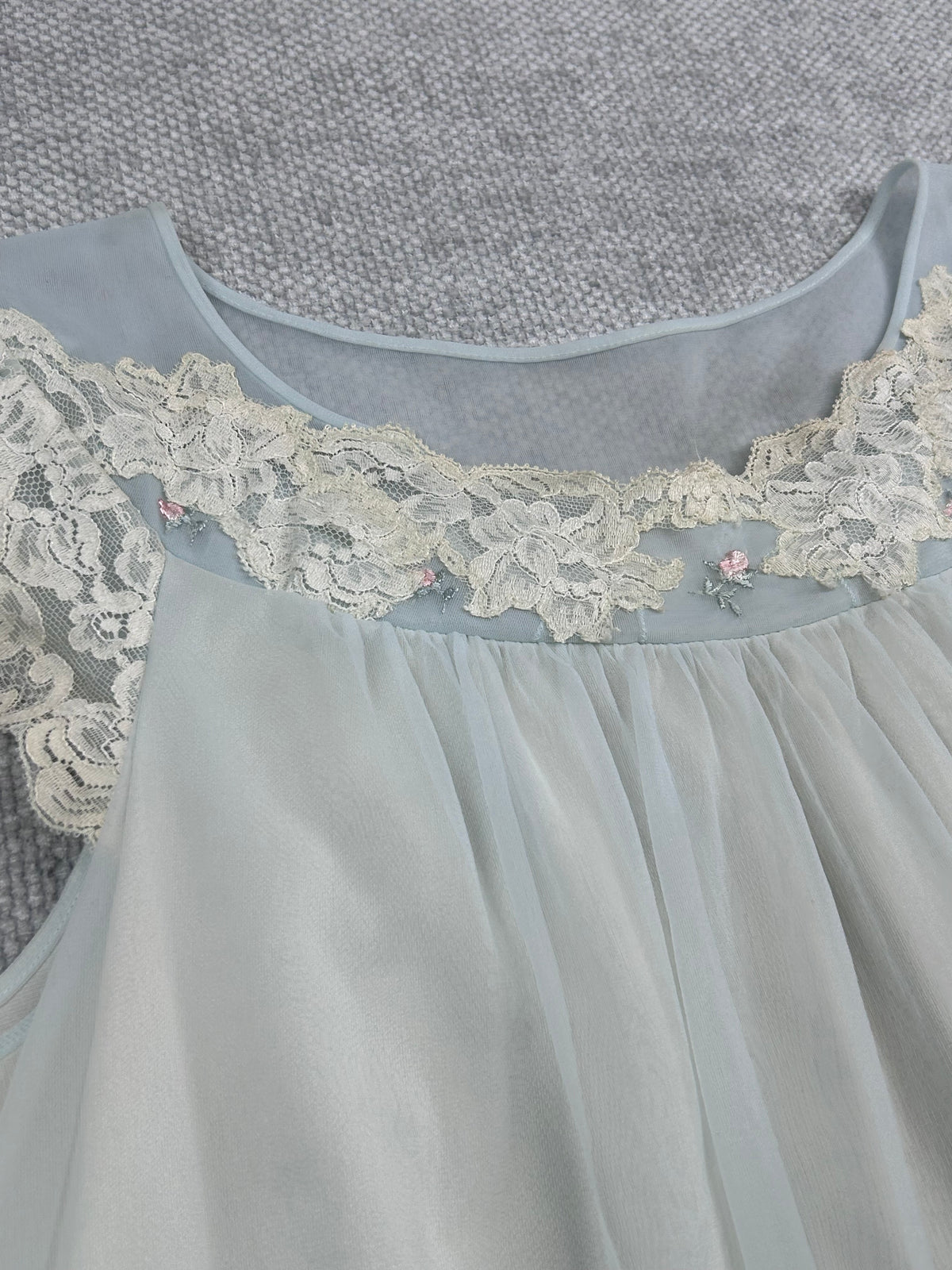 60's Light Blue Lace Nightgown