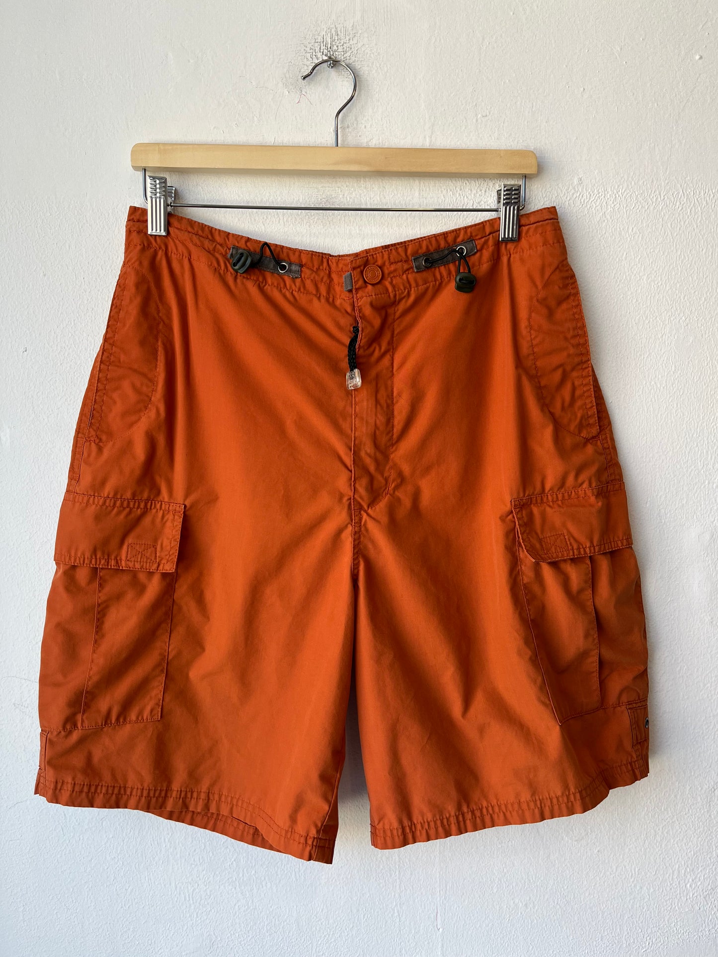 Y2K Orange Cargo Shorts 26-32”