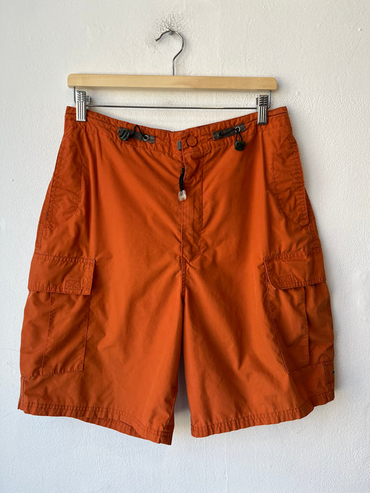 Y2K Orange Cargo Shorts 26-32”