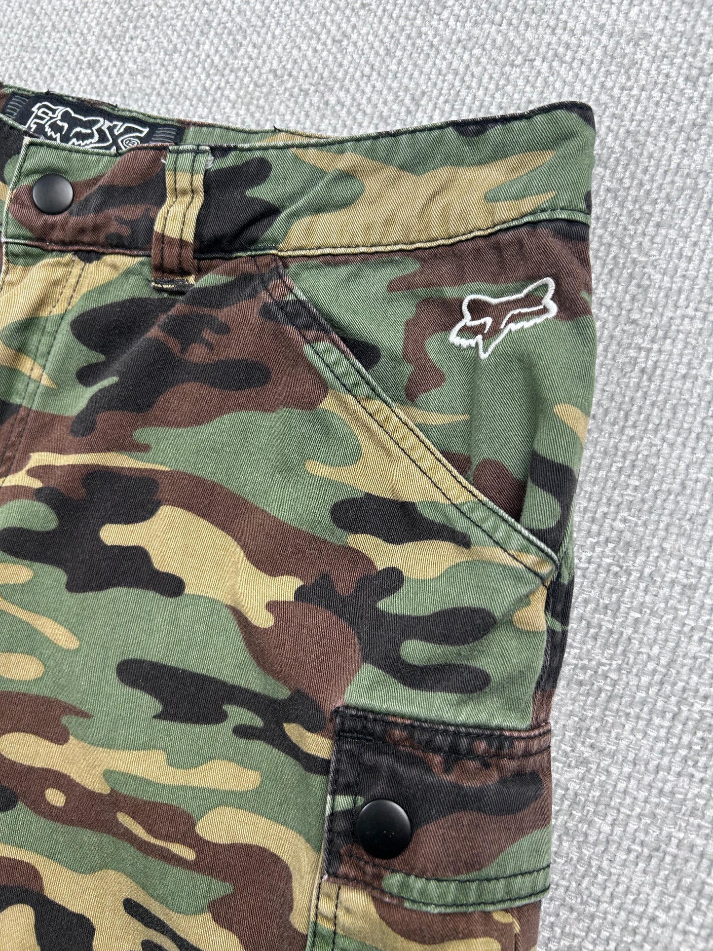 Y2K Camo Fox Shorts 28"