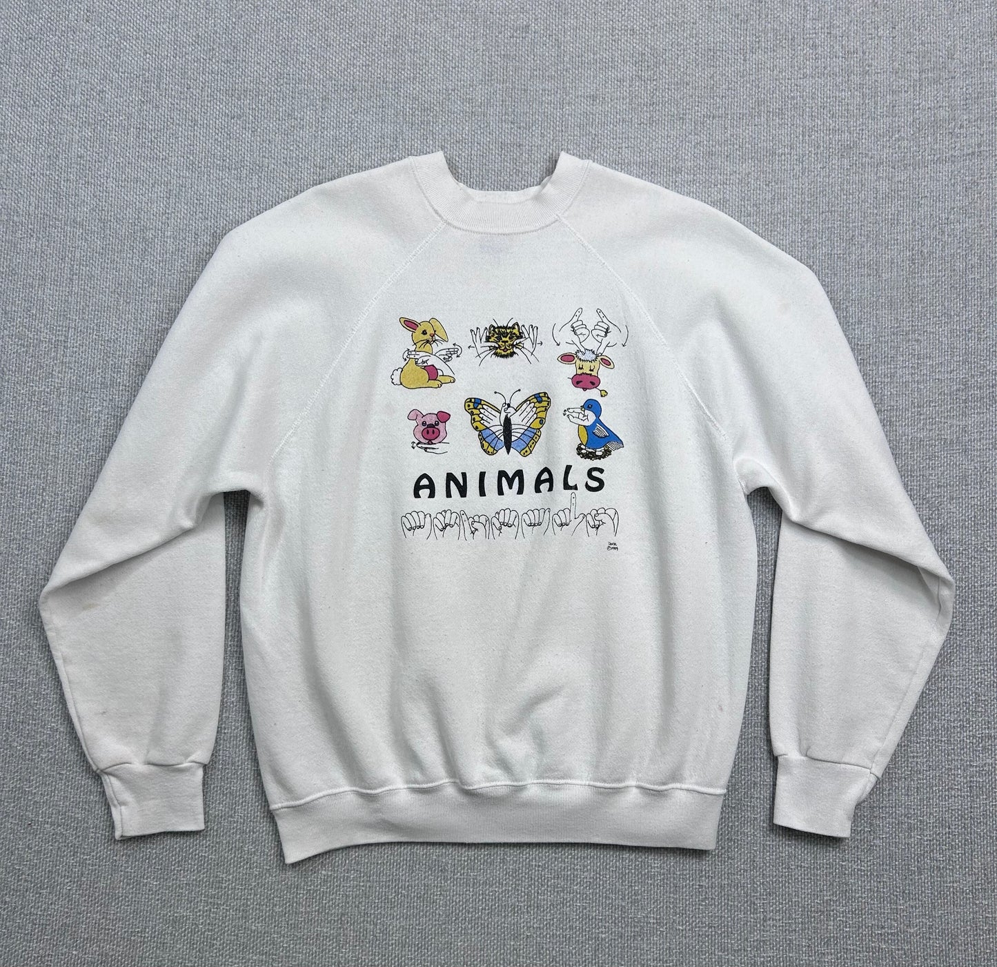 90's Sign Language Animals Sweatshirt