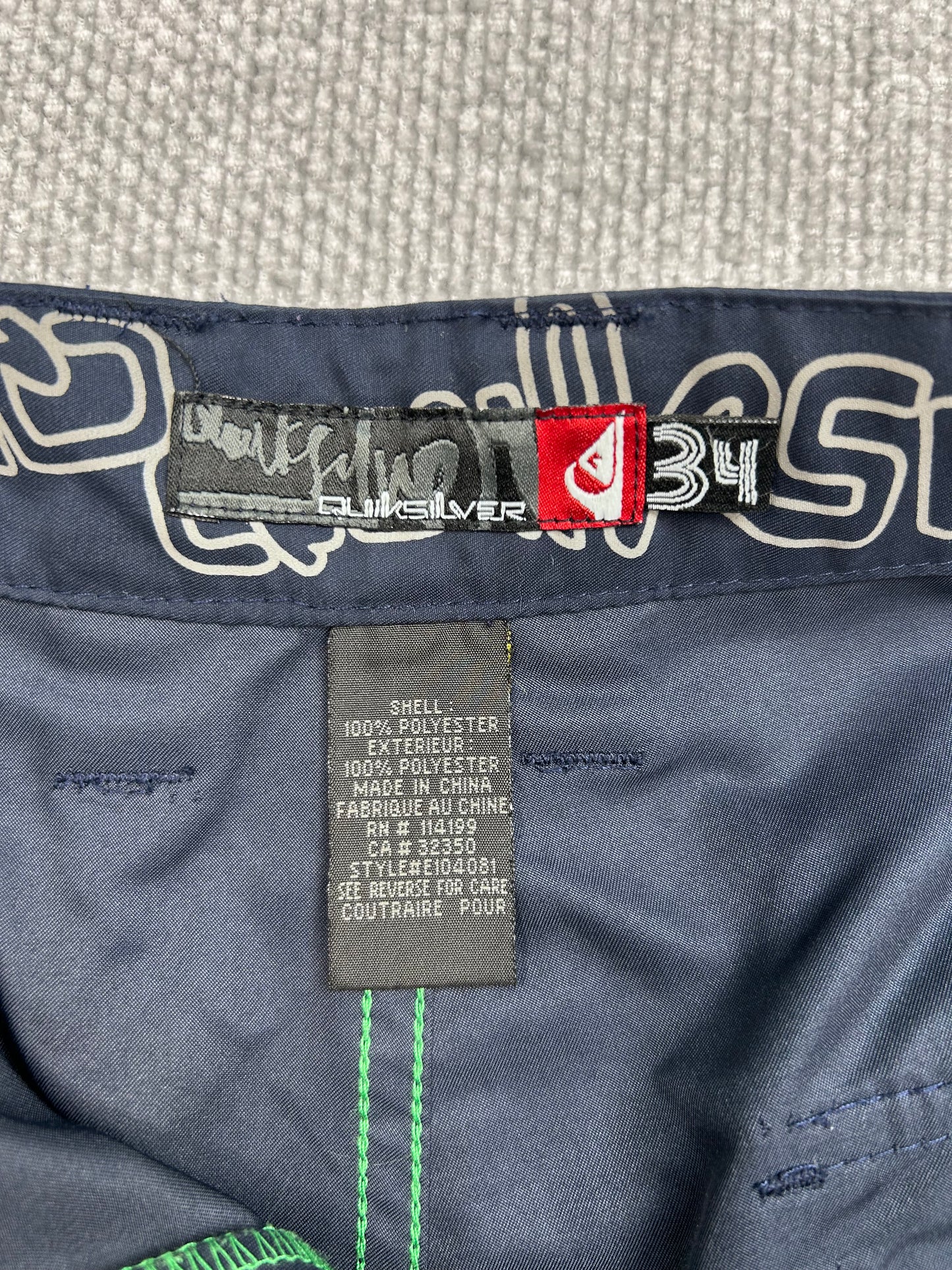 Y2K Quiksilver Cargo Board Shorts 34”