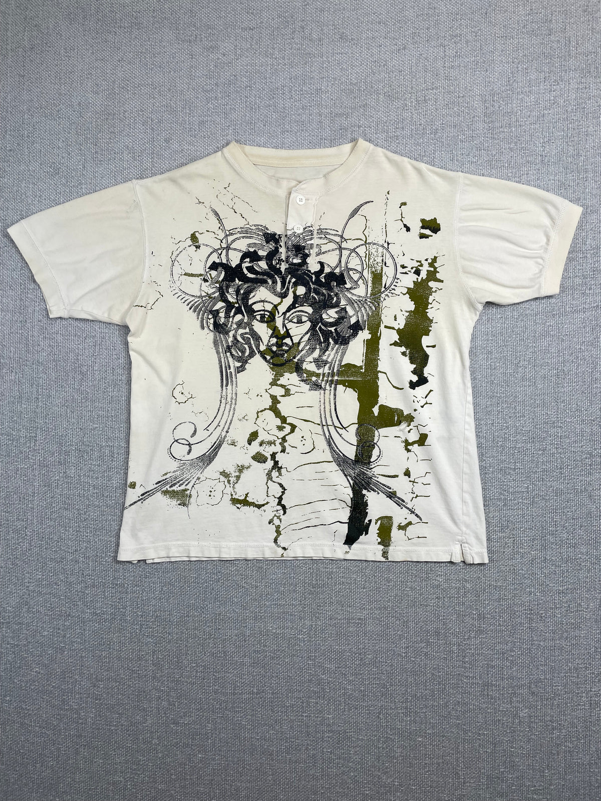 Y2K Graphic Henley T-Shirt