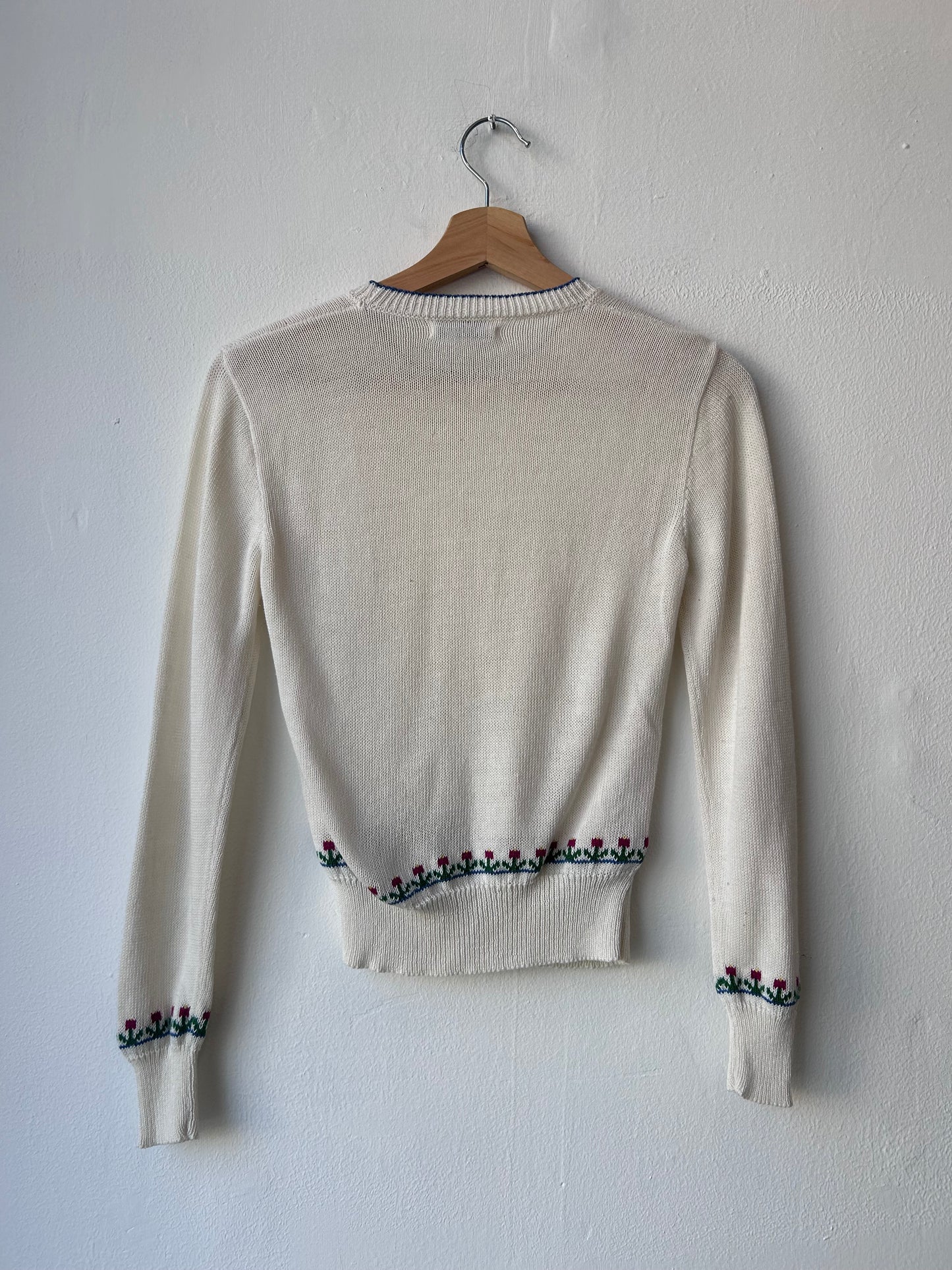 80's Flower Knit Sweater