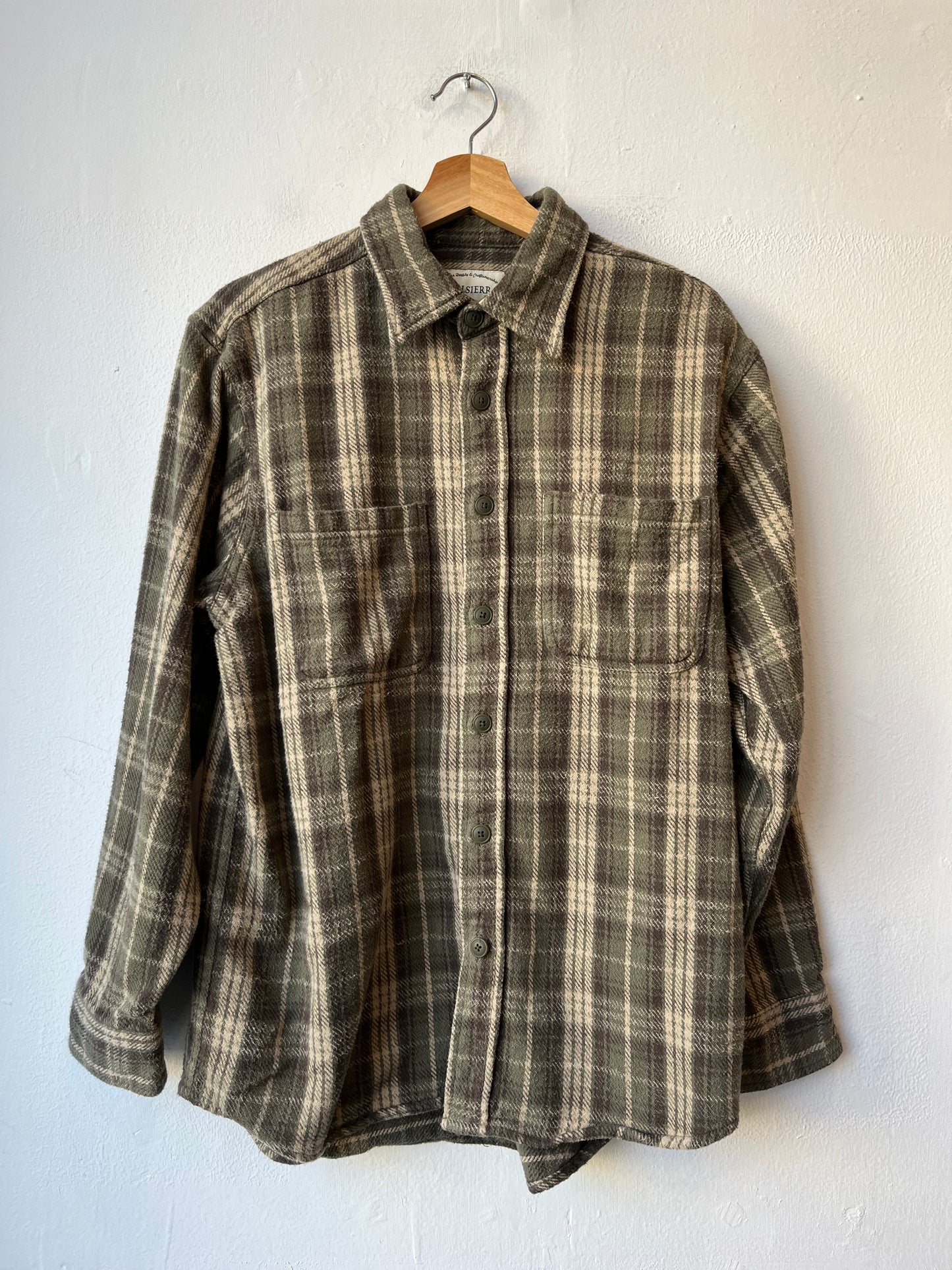 Y2K Green Flannel Button Up