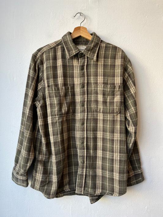 Y2K Green Flannel Button Up