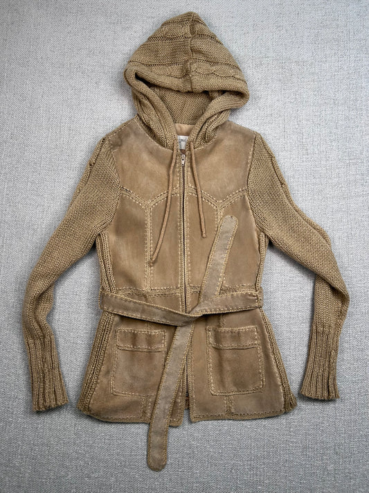 90's Hooded Suede Coat