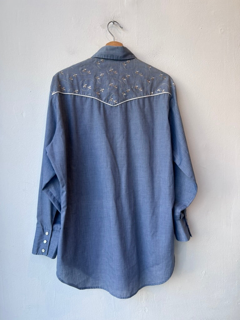70's Embroidered Pearl Snap Shirt