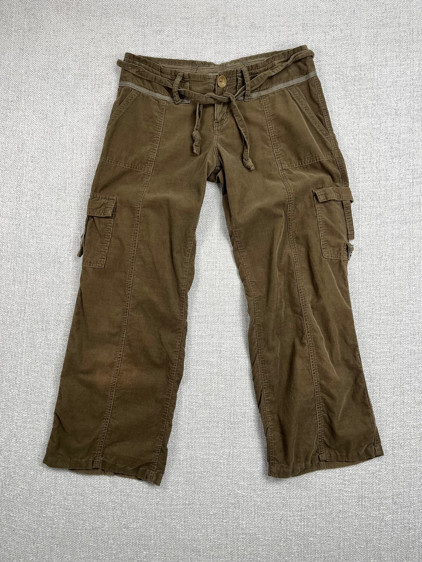 Y2K Olive Corduroy Pants 31"