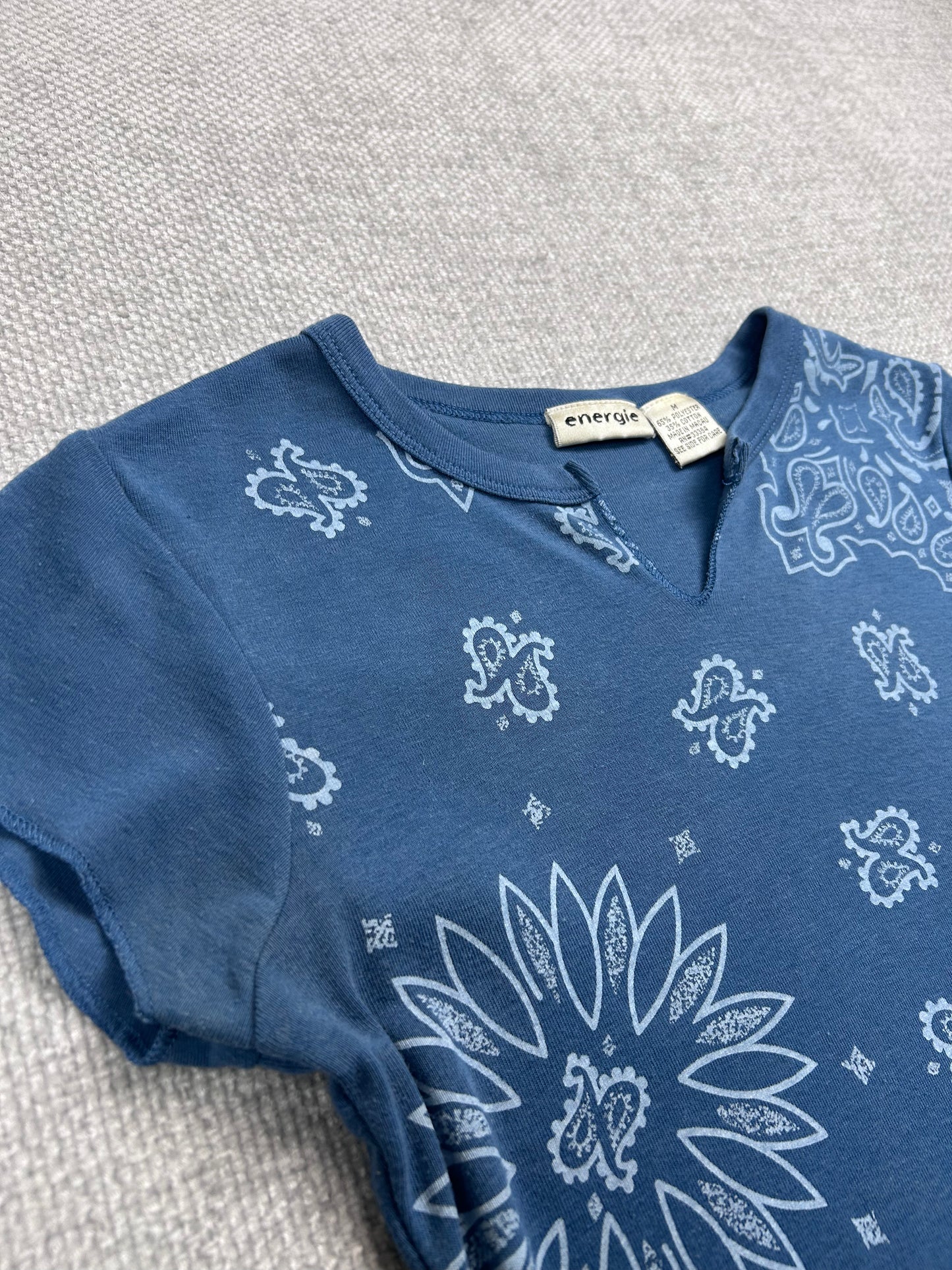 Y2K Blue Bandana Shirt