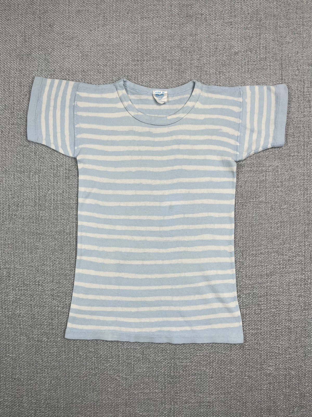 80's Blue Striped Baby Tee