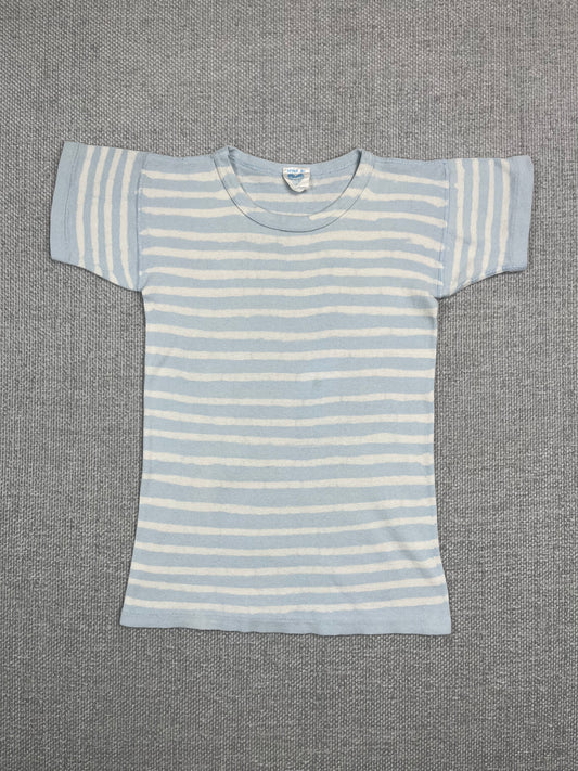 80's Blue Striped Baby Tee