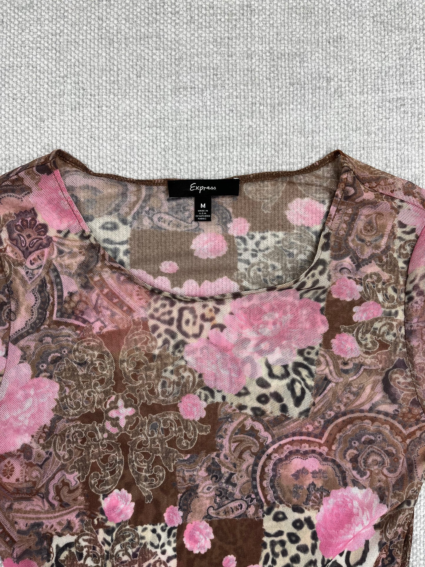 90's Mesh Pattern Long Sleeve Top