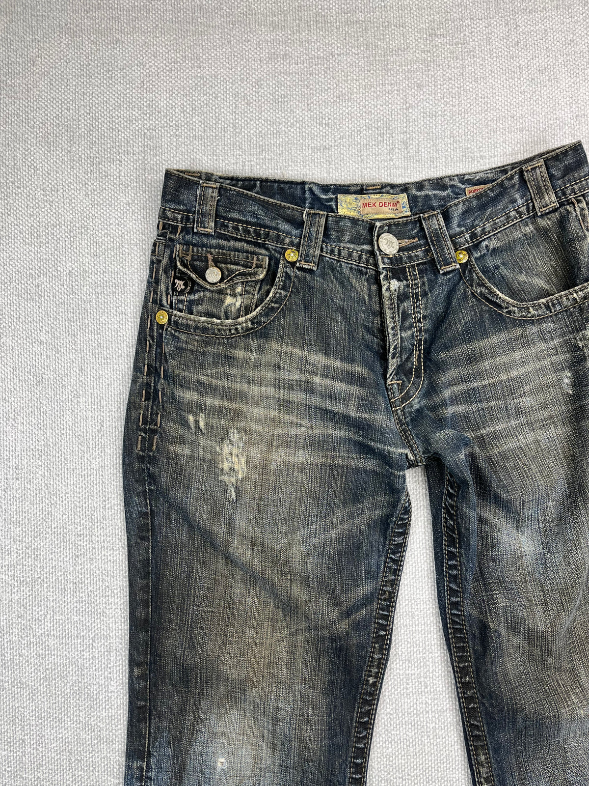 Y2K Distressed Bootcut Jeans 34"
