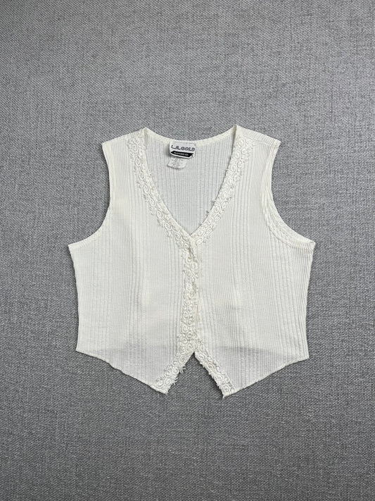 90's White Cotton Vest