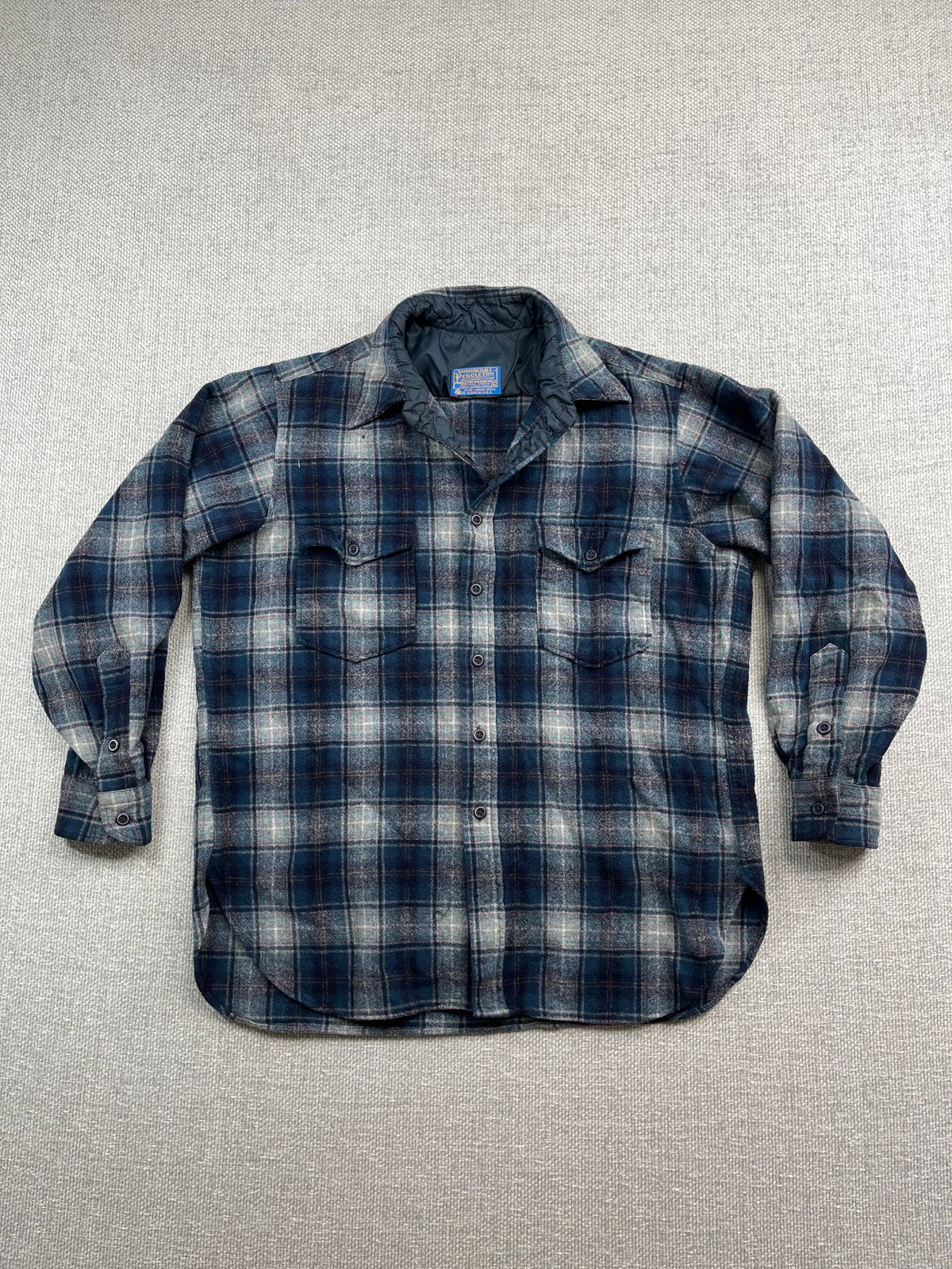 80's Blue Plaid Pendleton Flannel