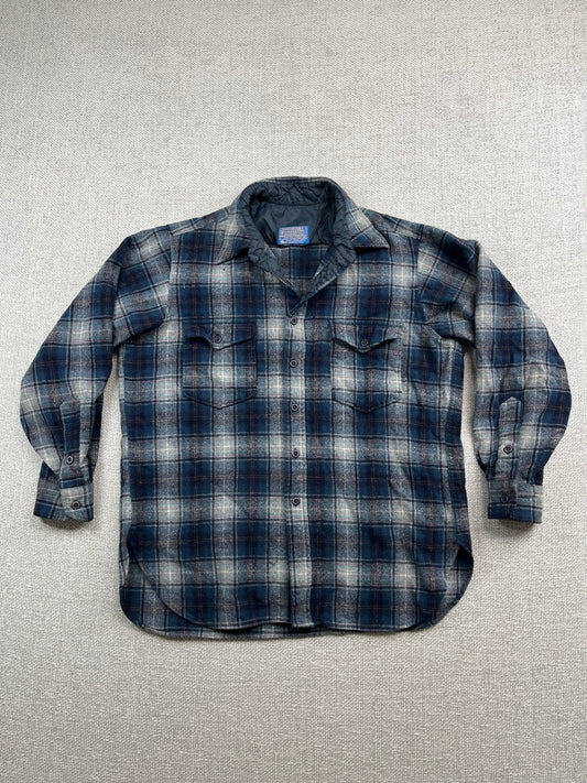 80's Blue Plaid Pendleton Flannel