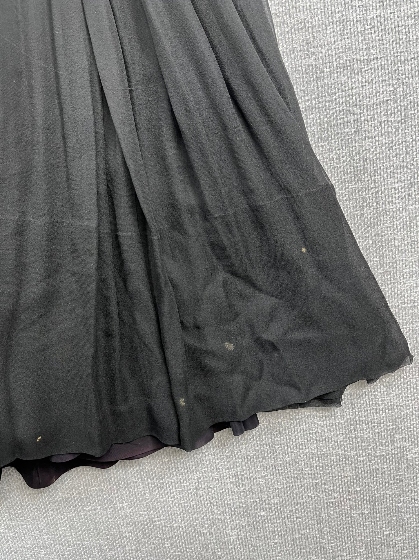 50's Black Lace Silk Formal Dress