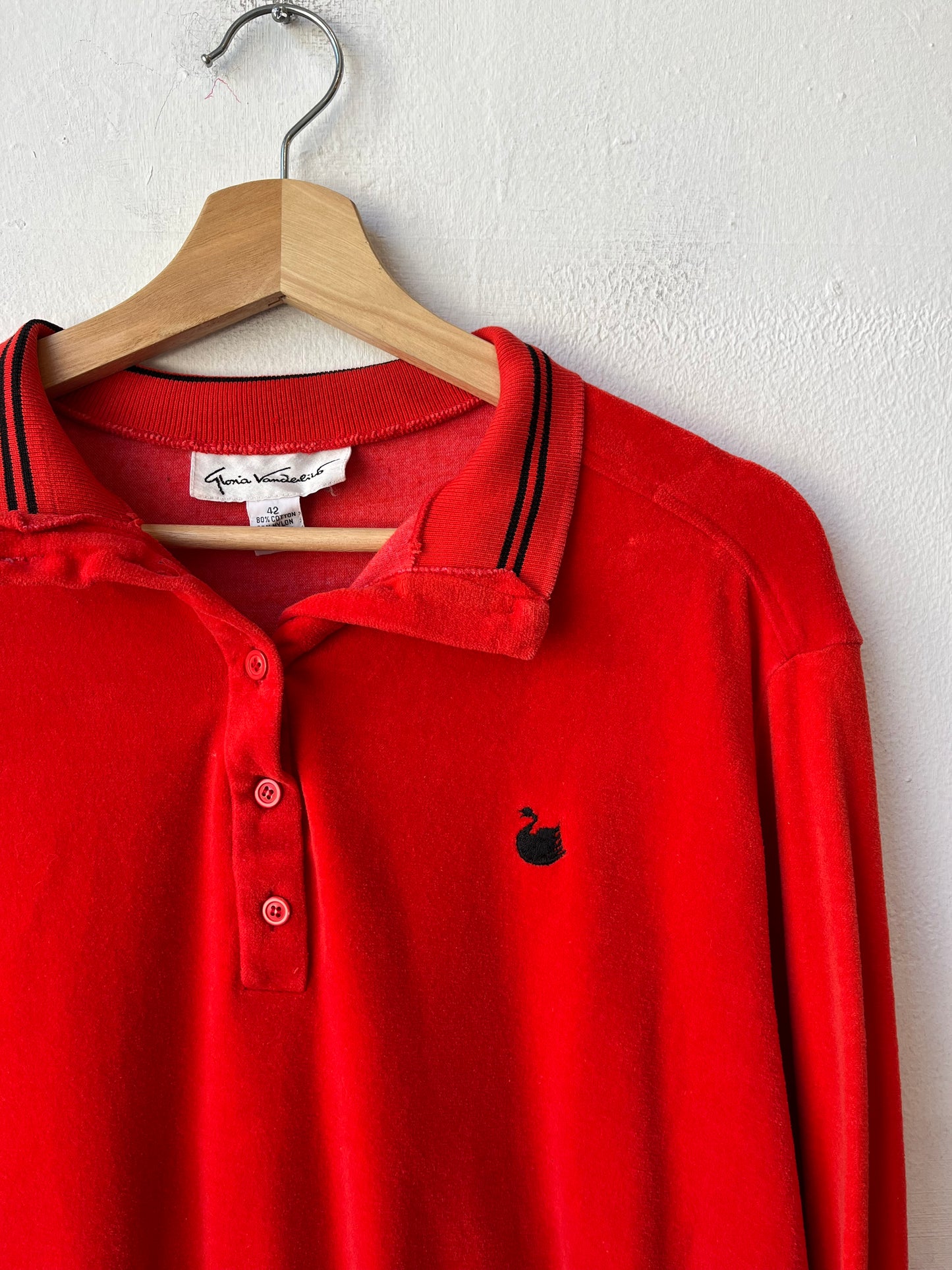 90's Velour Henley Shirt