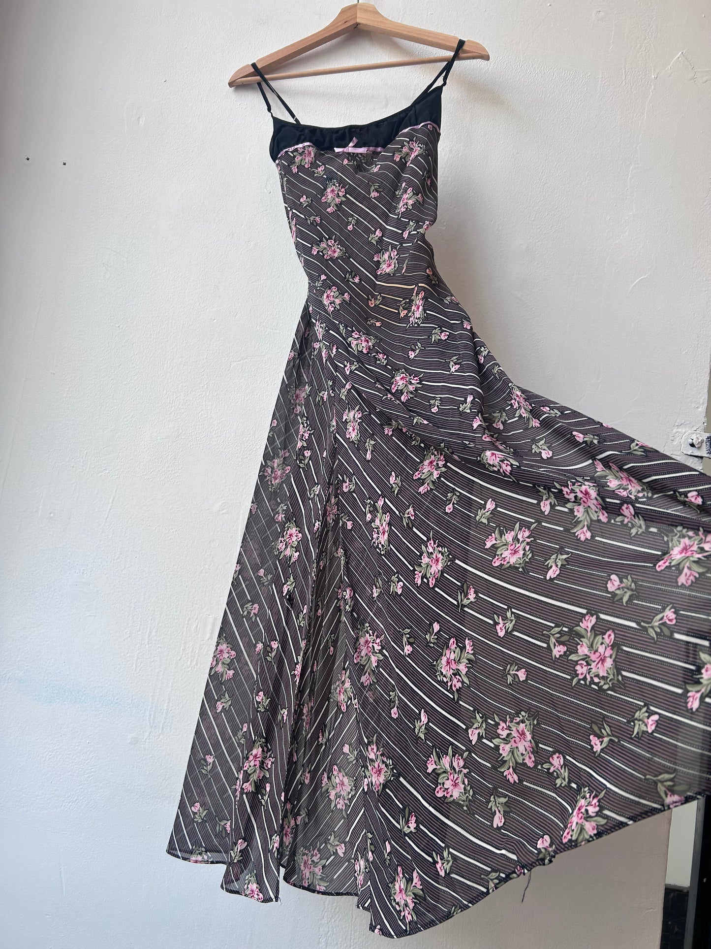 90's Sheer Floral Maxi Dress