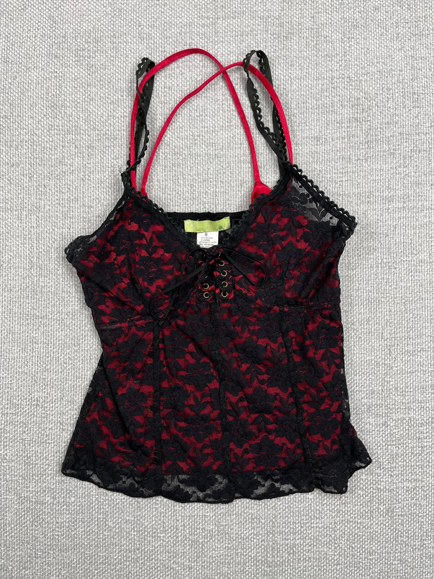 Y2K Lace Up Layered Tank Top