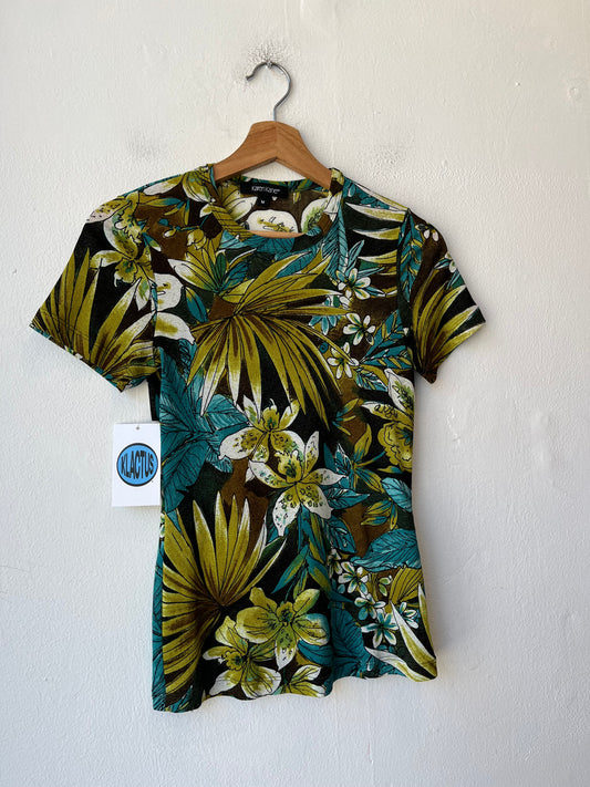 Y2K Floral Mesh Top