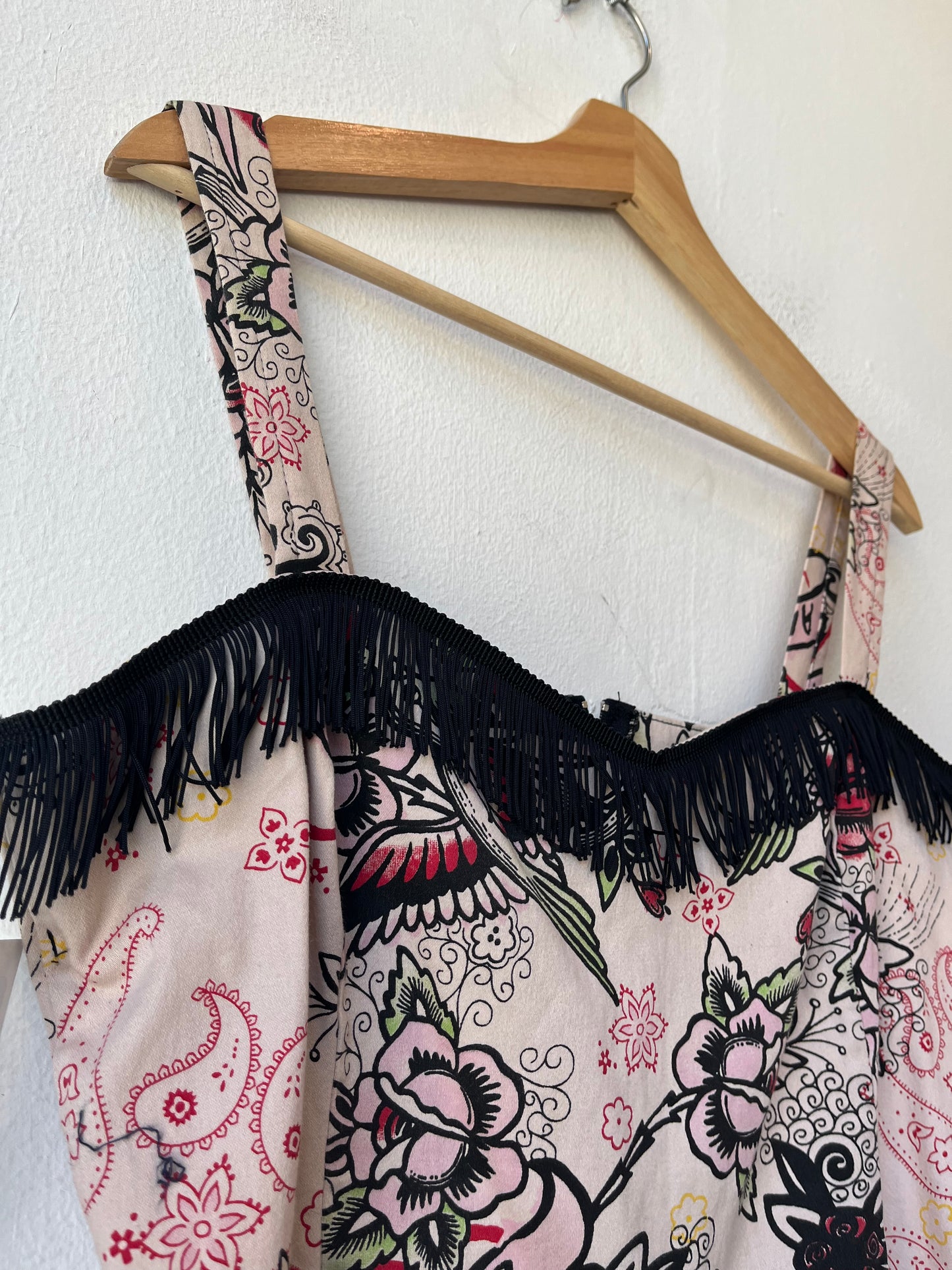 Y2K Fringe Pattern Top